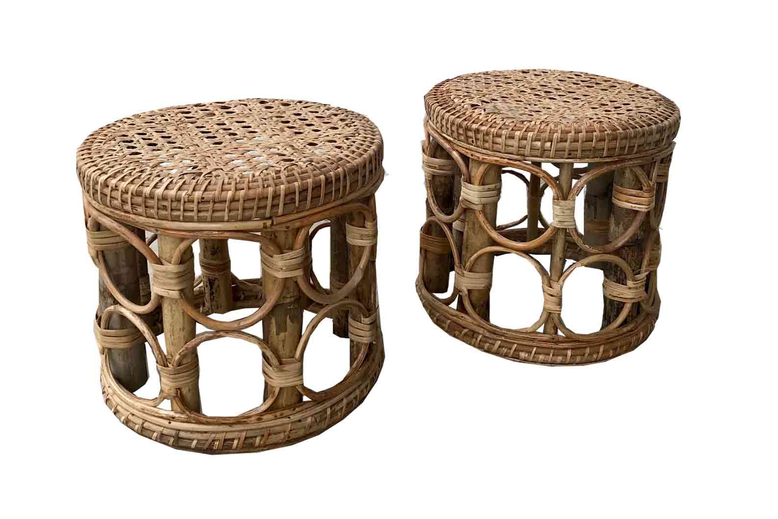 KR09 Rattan Boho Chic Stool Just Rent It! Malaysia