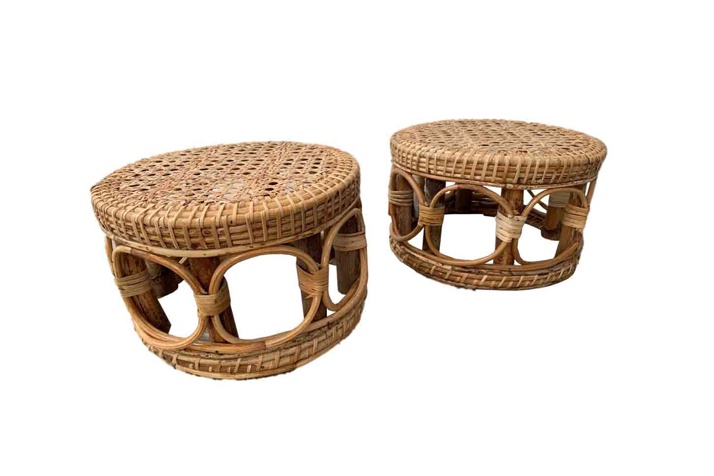 KR10 Rattan Boho Chic Stool Short Just Rent It! Malaysia